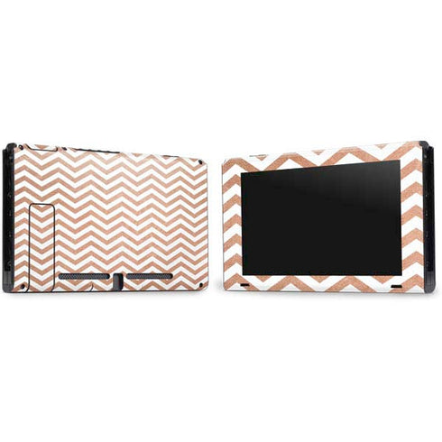 Rose Gold Chevron Nintendo Switch Bundle Skin