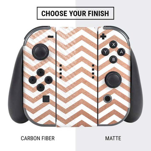 Rose Gold Chevron Nintendo Switch Bundle Skin