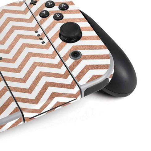 Rose Gold Chevron Nintendo Switch OLED (2021) Skin
