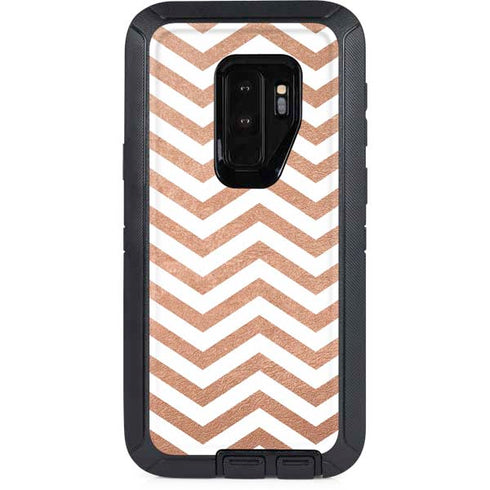 Rose Gold Chevron Otterbox Defender Galaxy Skin