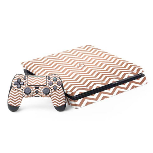 Rose Gold Chevron PS4 Slim Bundle Skin
