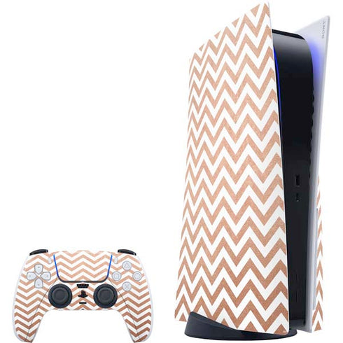 Rose Gold Chevron PS5 Bundle Skin
