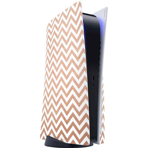 Rose Gold Chevron PS5 Console Skin