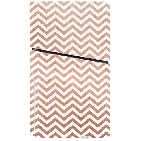 Rose Gold Chevron PS5 Slim Disk Console Skin