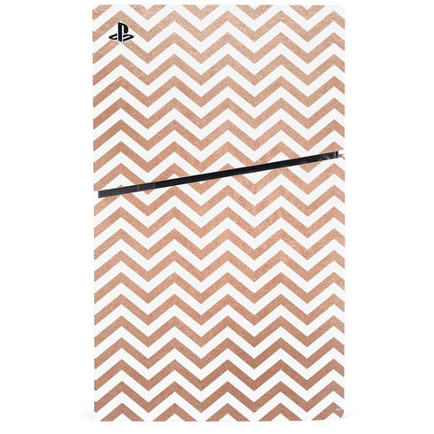 Rose Gold Chevron PS5 Slim Digital Edition Console Skin