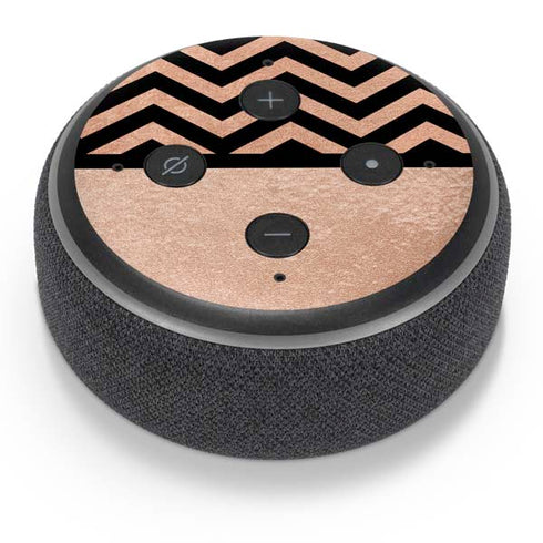 Rose Gold Chevron Split Amazon Echo Dot Skin