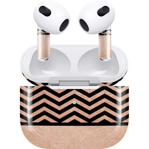 Rose Gold Chevron Split Apple AirPods (3rd Gen 2021) Skin