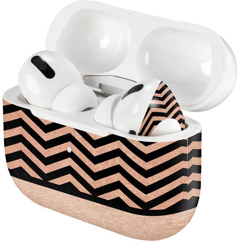 Rose Gold Chevron Split Apple AirPods Pro Skin