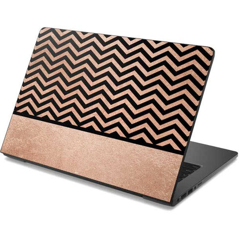 Rose Gold Chevron Split Dell Chromebook Skin