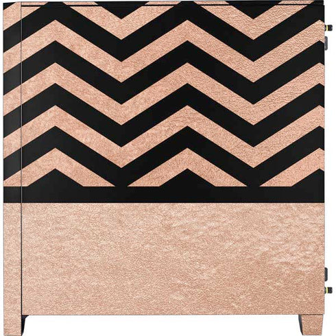 Rose Gold Chevron Split Corsair 4000D Tempered Glass Mid-Tower ATX Case Skin