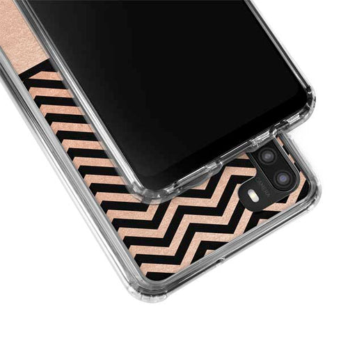 Rose Gold Chevron Split Galaxy A21 Clear Case