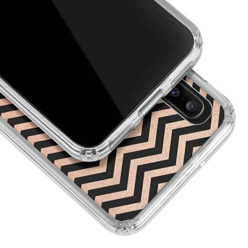 Rose Gold Chevron Split Galaxy A30 Clear Case