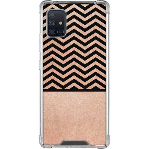 Rose Gold Chevron Split Galaxy A51 5G Clear Case