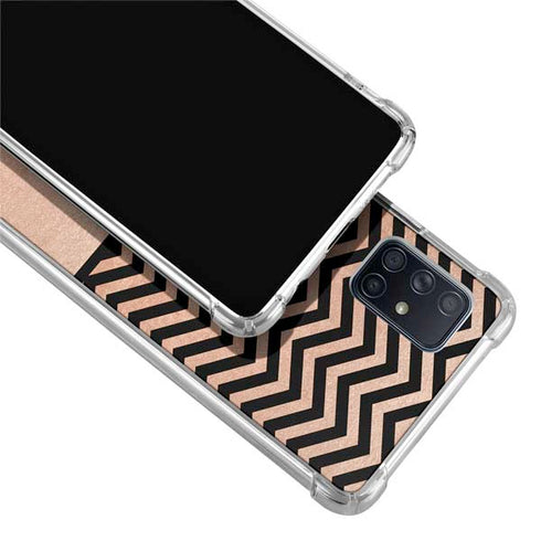 Rose Gold Chevron Split Galaxy A51 5G Clear Case
