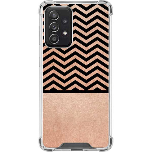 Rose Gold Chevron Split Galaxy A52 5G Clear Case