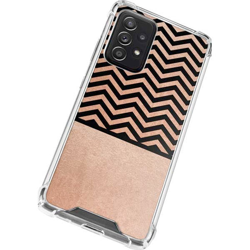 Rose Gold Chevron Split Galaxy A52 5G Clear Case