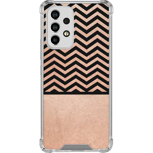 Rose Gold Chevron Split Galaxy A53 5G Clear Case