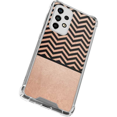 Rose Gold Chevron Split Galaxy A53 5G Clear Case