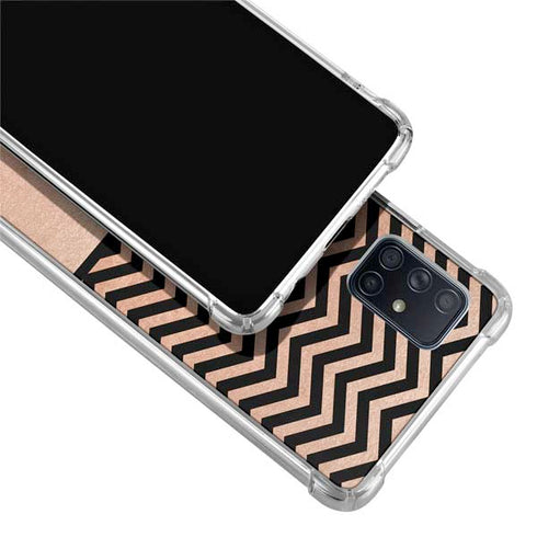 Rose Gold Chevron Split Galaxy A71 5G Clear Case