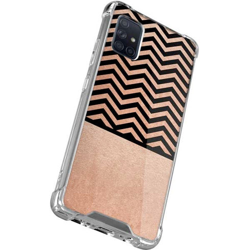 Rose Gold Chevron Split Galaxy A71 5G Clear Case