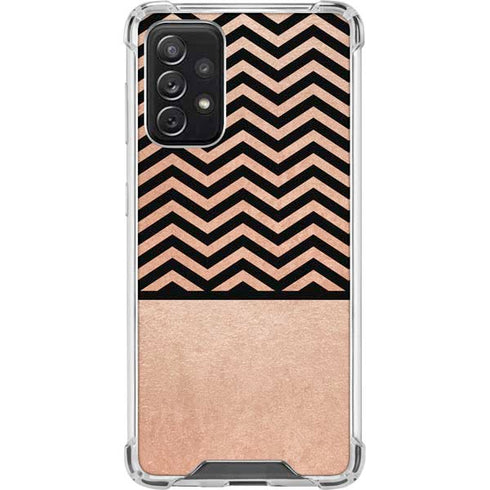 Rose Gold Chevron Split Galaxy A72 5G Clear Case