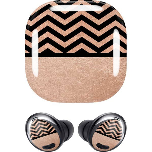 Rose Gold Chevron Split Galaxy Buds Pro Skin