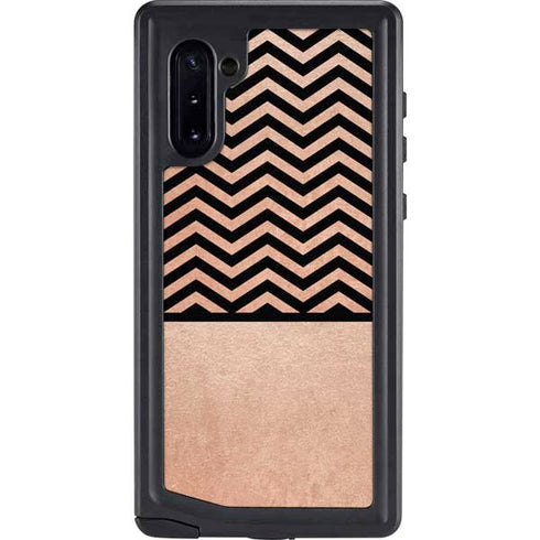 Rose Gold Chevron Split Galaxy Note 10 Waterproof Case