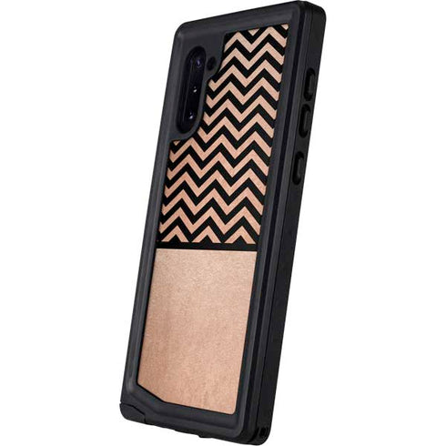 Rose Gold Chevron Split Galaxy Note 10 Waterproof Case