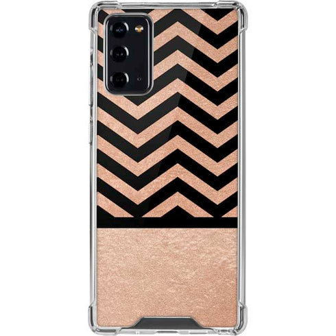Rose Gold Chevron Split Galaxy Note20 5G Clear Case