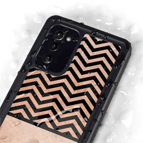 Rose Gold Chevron Split Galaxy Note20 5G Waterproof Case