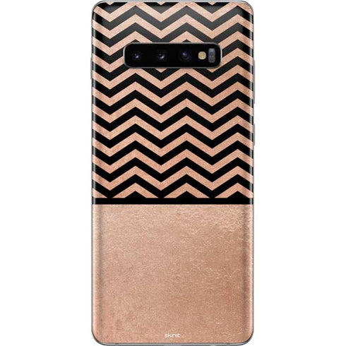 Rose Gold Chevron Split Galaxy S10 Plus Skin