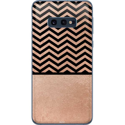 Rose Gold Chevron Split Galaxy S10e Skin