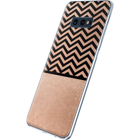 Rose Gold Chevron Split Galaxy S10e Skin