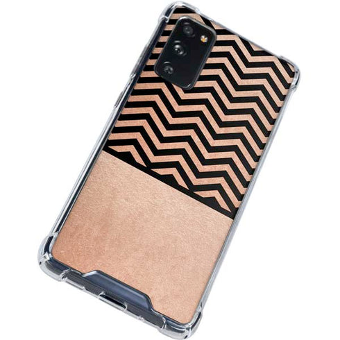 Rose Gold Chevron Split Galaxy S20 FE Clear Case