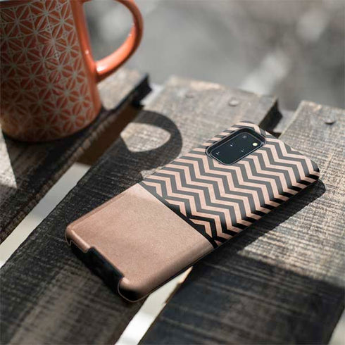 Rose Gold Chevron Split Galaxy S20 Plus Pro Case