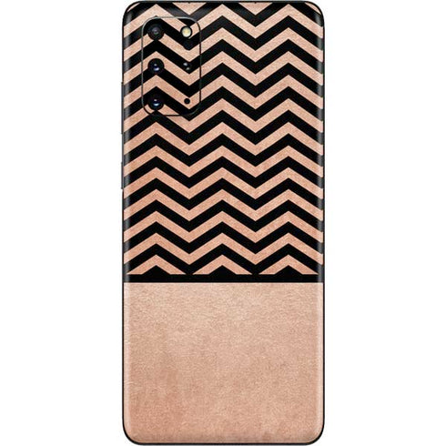 Rose Gold Chevron Split Galaxy S20 Plus Skin
