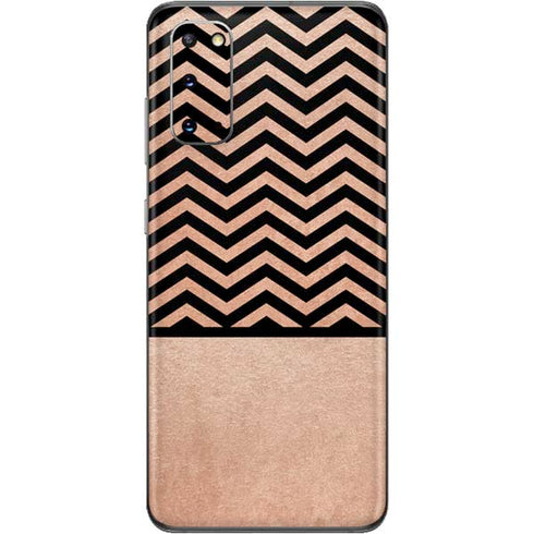 Rose Gold Chevron Split Galaxy S20 Skin