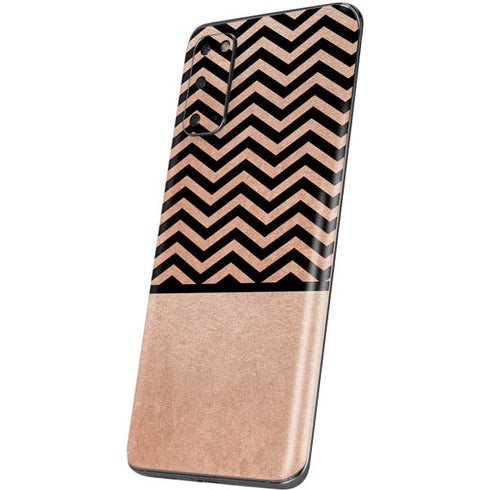 Rose Gold Chevron Split Galaxy S20 Skin