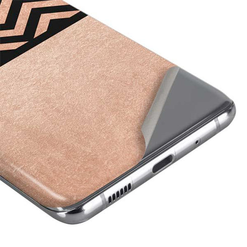 Rose Gold Chevron Split Galaxy S20 Skin