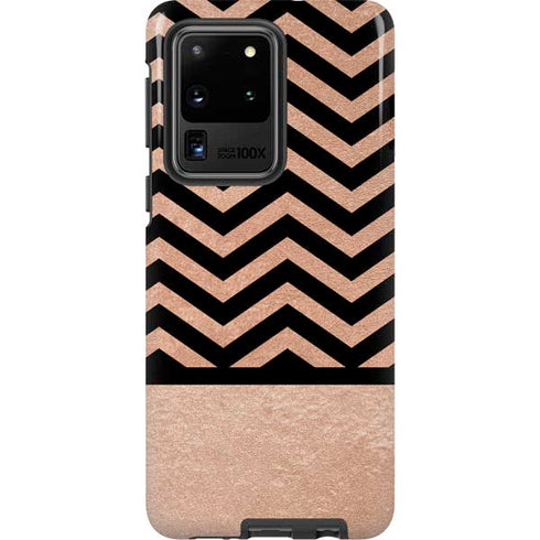 Rose Gold Chevron Split Galaxy S20 Ultra 5G Pro Case