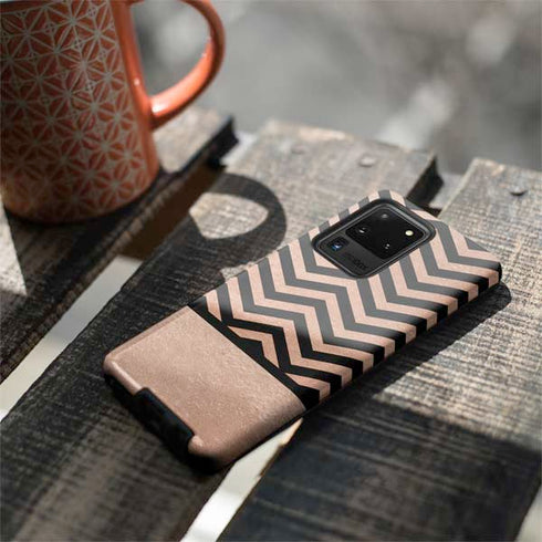 Rose Gold Chevron Split Galaxy S20 Ultra 5G Pro Case