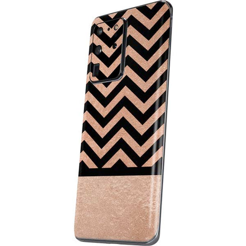 Rose Gold Chevron Split Galaxy S20 Ultra 5G Skin