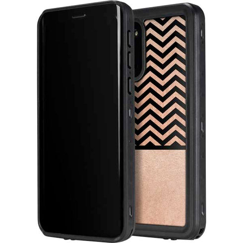 Rose Gold Chevron Split Galaxy S20 Waterproof Case