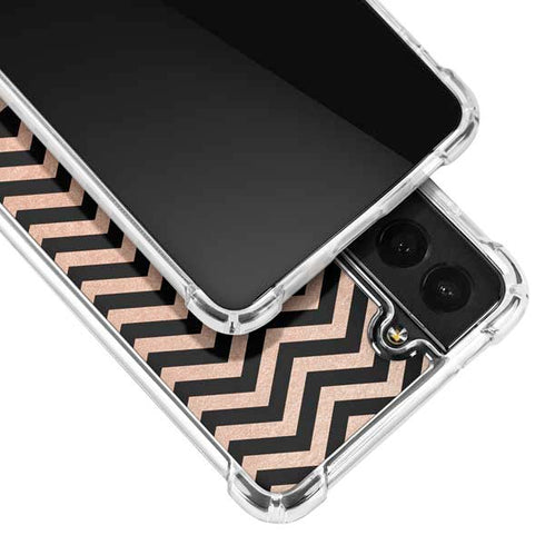Rose Gold Chevron Split Galaxy S21 FE Clear Case