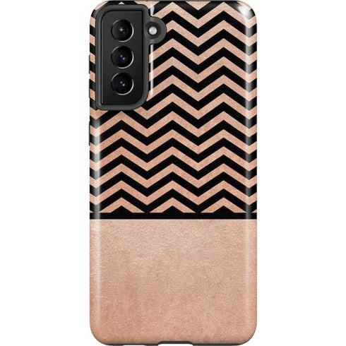 Rose Gold Chevron Split Galaxy S21 FE Pro Case