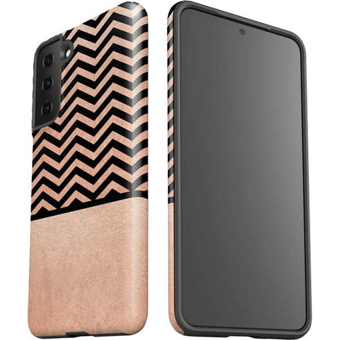 Rose Gold Chevron Split Galaxy S21 FE Pro Case
