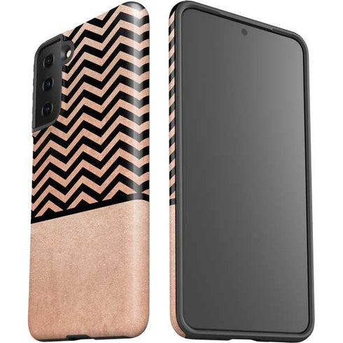 Rose Gold Chevron Split Galaxy S21 Plus 5G Pro Case