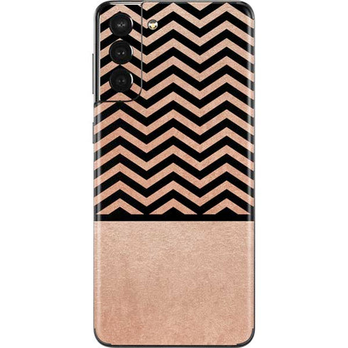 Rose Gold Chevron Split Galaxy S21 Plus 5G Skin