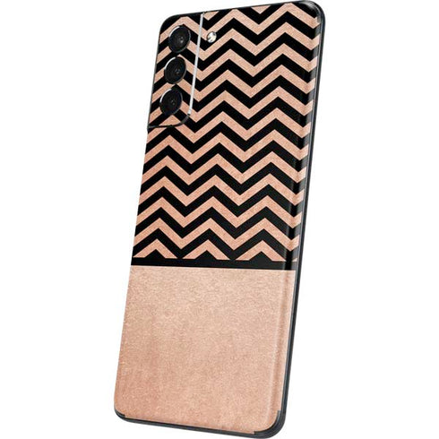 Rose Gold Chevron Split Galaxy S21 Plus 5G Skin