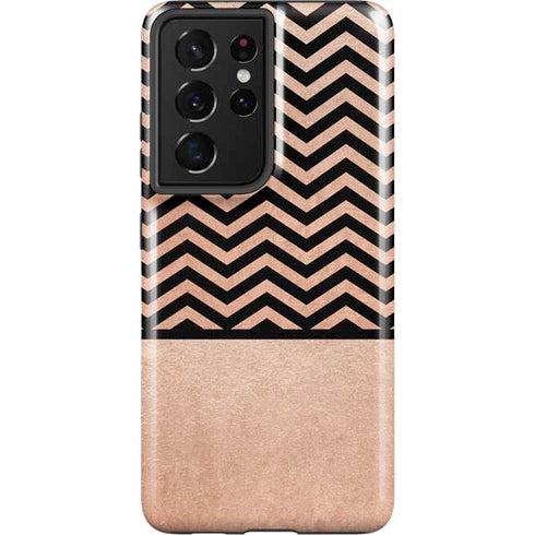 Rose Gold Chevron Split Galaxy S21 Ultra 5G Pro Case